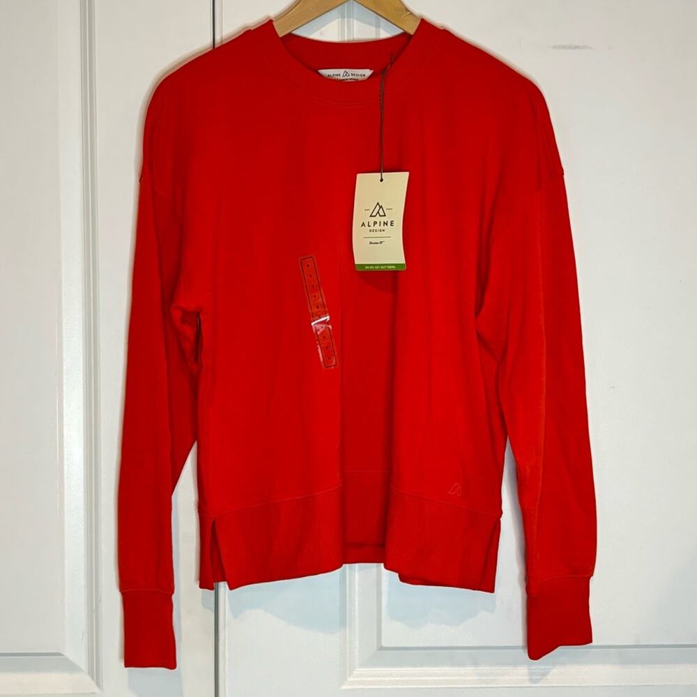 NWT Alpine Design Panorama Crew Sweatshirt Fresh Red S